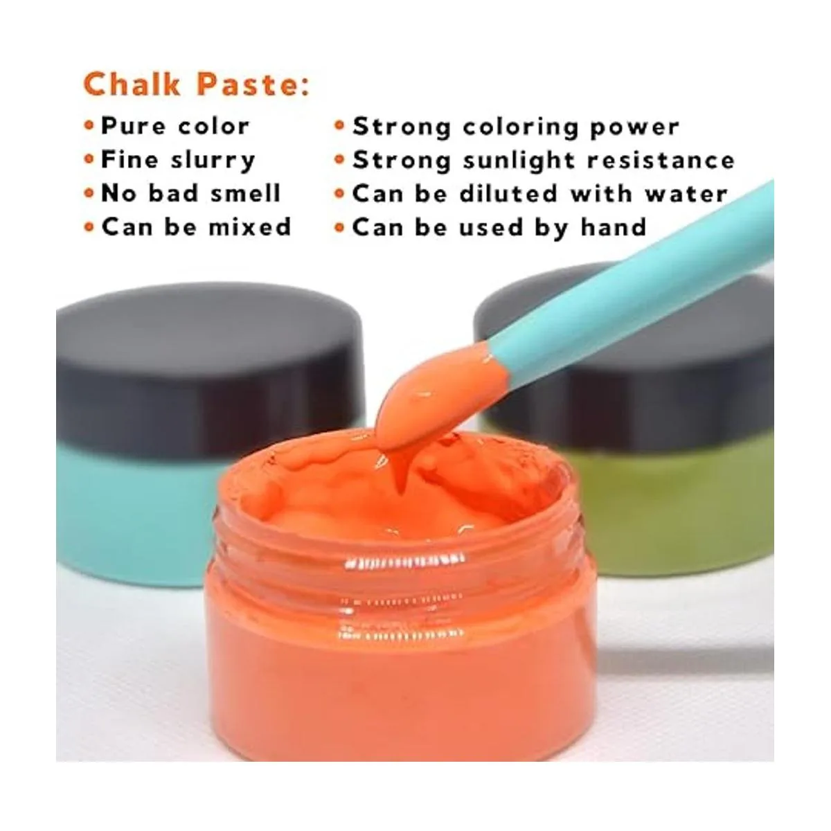 BOOLOOEN Juego de 6 tarros de pasta de tiza tinta de_4