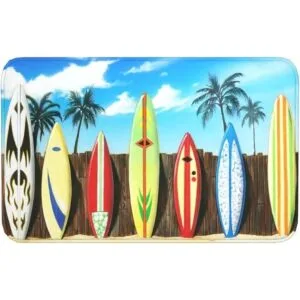 Alfombra de baño tropical divertida y suave costera_7