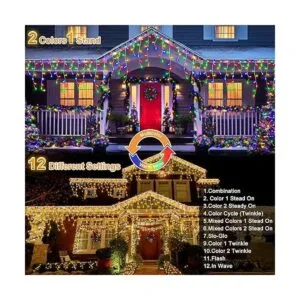 Luces de carámbanos de Navidad que funcionan con pilas_2