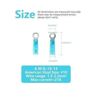 160 terminales de anillo termorretráctiles 1614 AWG_2