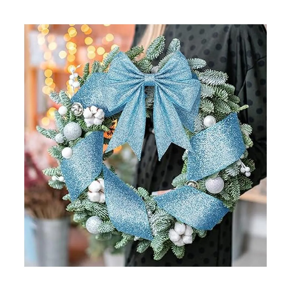 Dilunave 2 rollos de cinta de Navidad de 20 yardas cinta_7