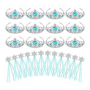 HyDren 20 tiaras y coronas plateadas de copo de nieve_1