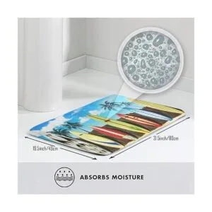 Alfombra de baño tropical divertida y suave costera_3