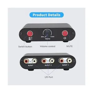 Caja divisora de interruptor de audio estéreo RCA de 2_4
