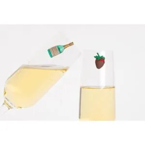 San Valentín Regalo para Ella Vino encantos de vidrio_2