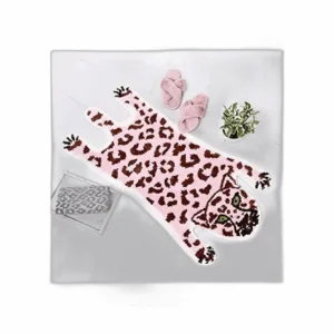 Panstar Lindo tapete de baño de leopardo rosa para baño_1