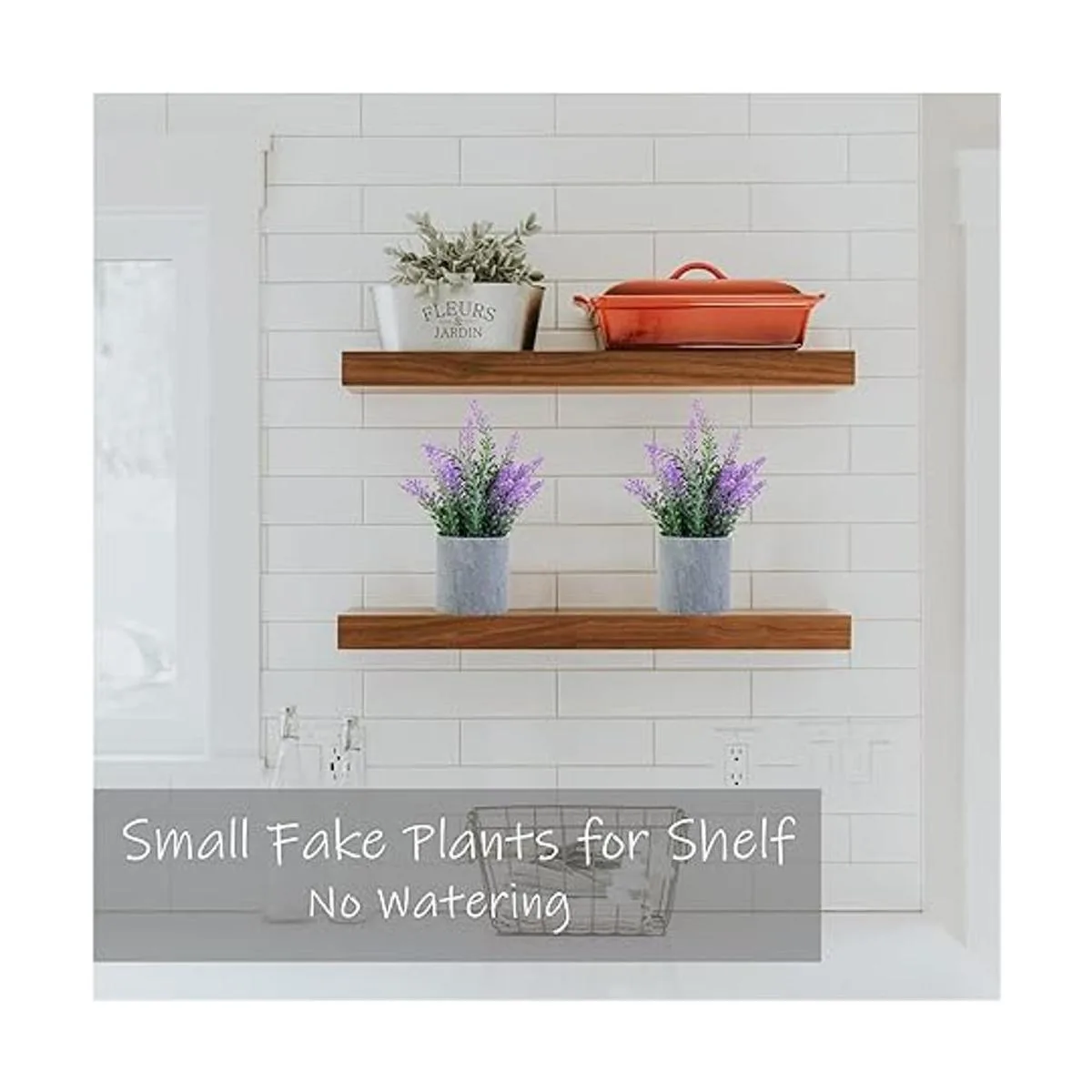 CADNLY Planta de lavanda artificial en macetas flores_5