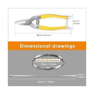 Sinlon Bridas de metal resistentes con cortador de lazo_6