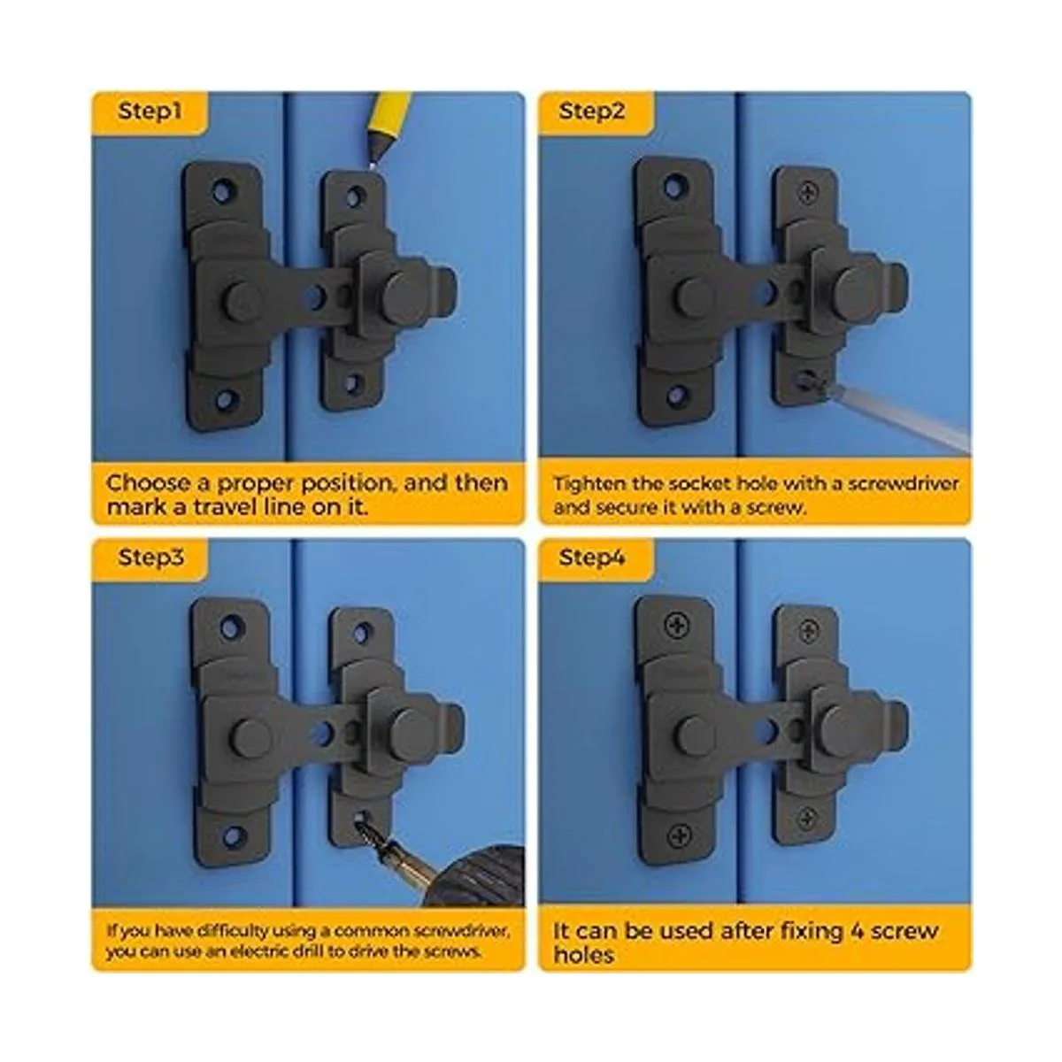 Cerradura de puerta corrediza de granero pestillos de_6