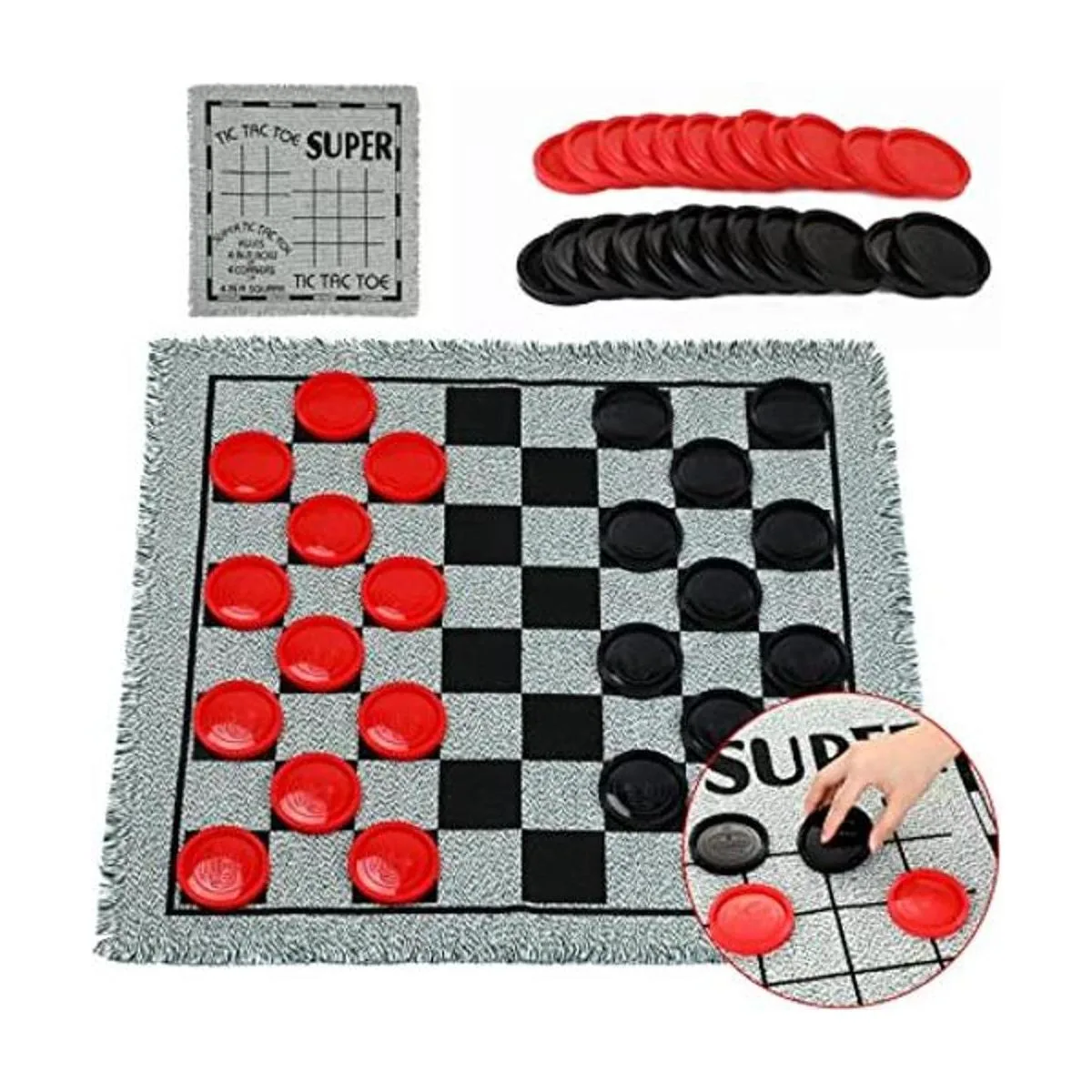 Juego de mesa de cuadros gigantes 3 en 1 Tic Tac Toe_1