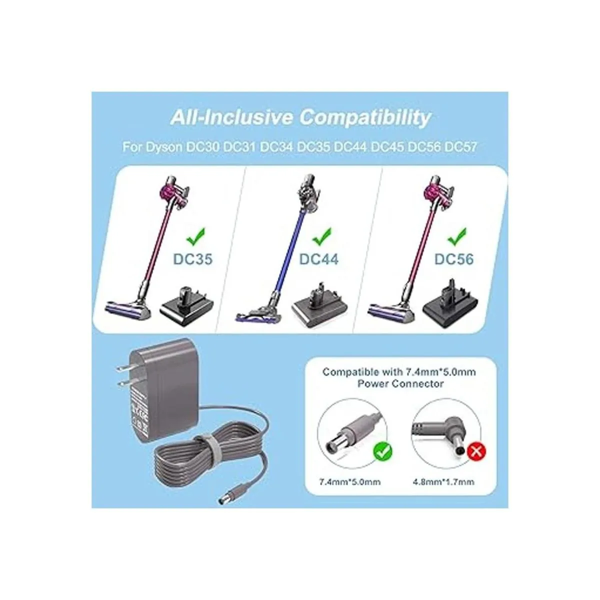 VHBW Cargador de 24.35 V para aspiradora Dyson DC35 DC30_2