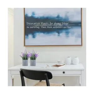 CADNLY Planta de lavanda artificial en macetas flores_3