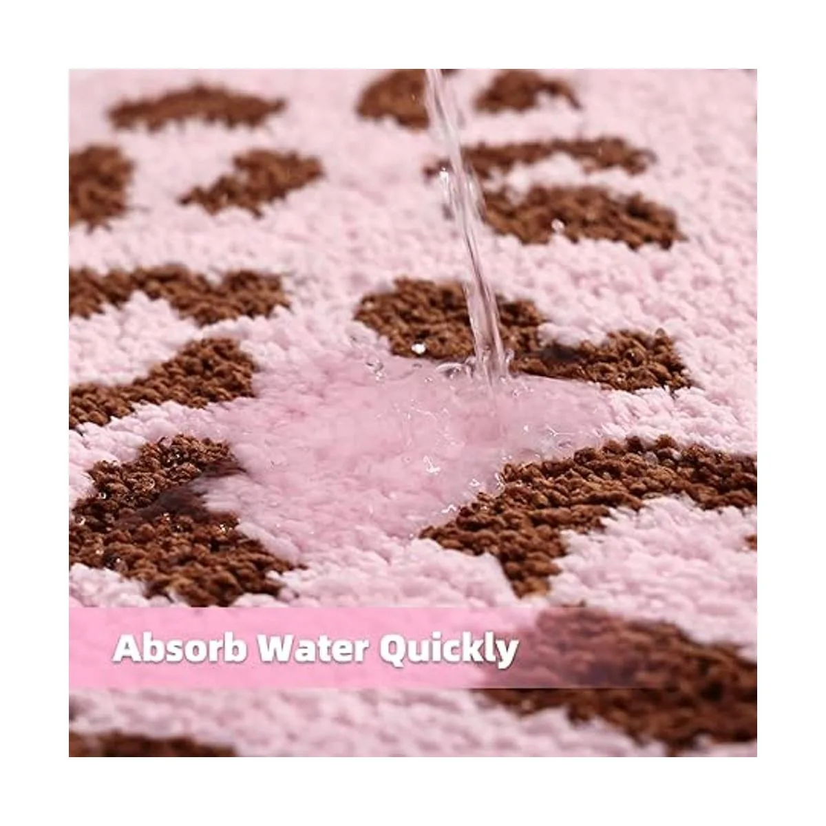 Panstar Lindo tapete de baño de leopardo rosa para baño_6