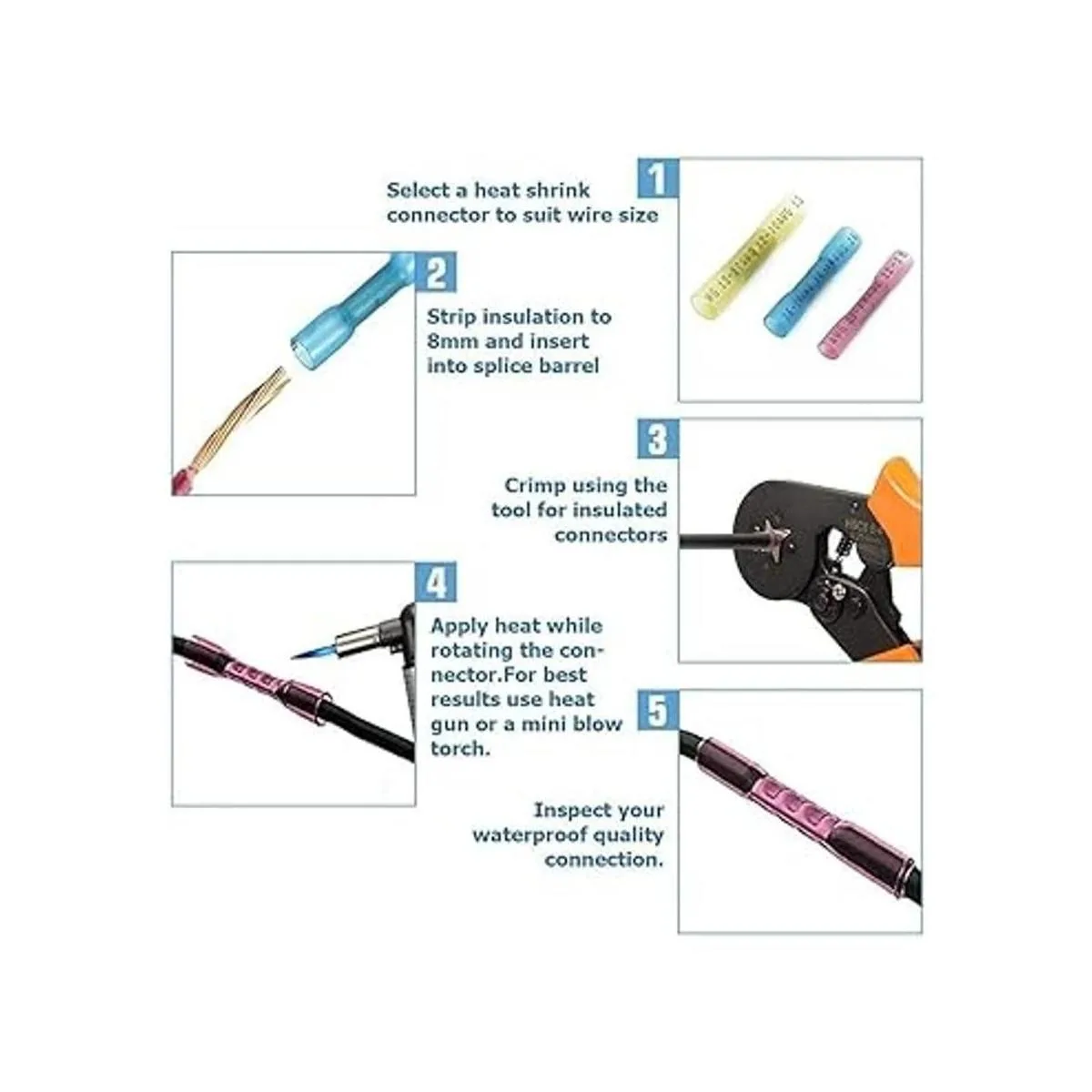 DINGYUAN 200 conectores a tope termoencogibles_5