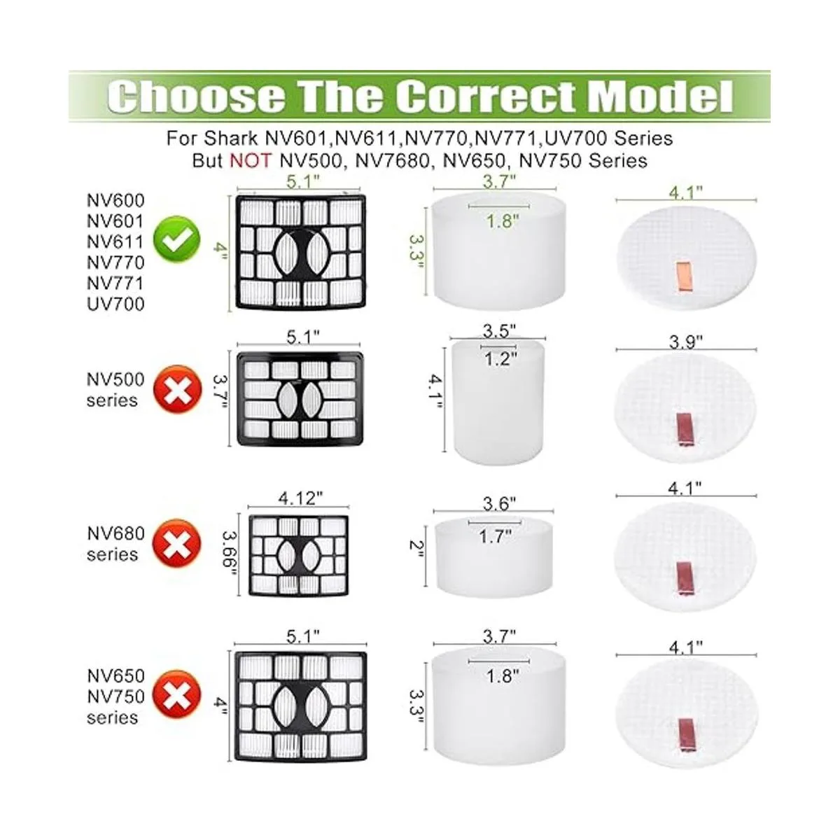 Anicell Reemplazo de filtro UV700 para Shark DuoClean_3