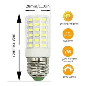 Paquete de 3 bombillas LED para refrigerador E26 de 60 W_4