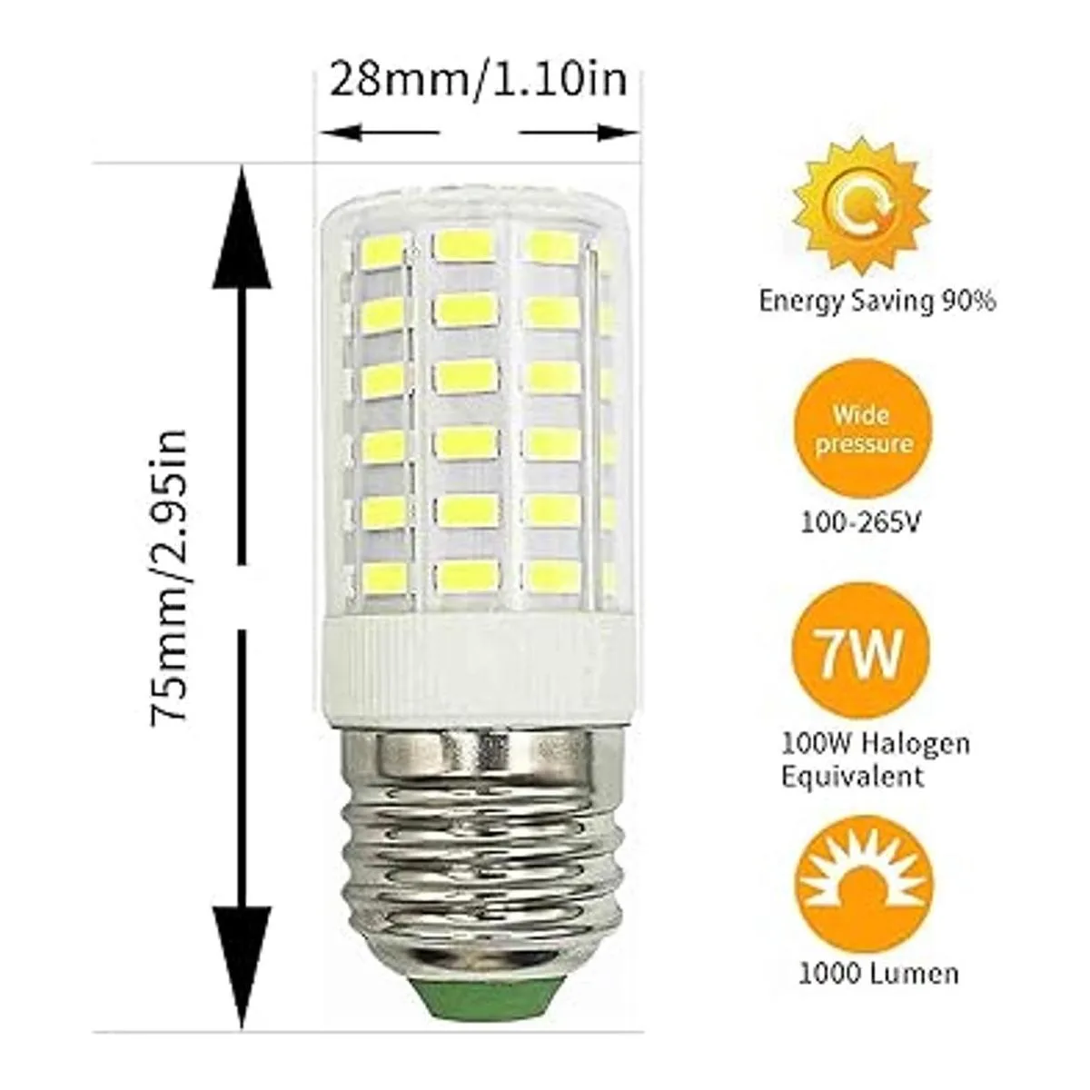 Paquete de 3 bombillas LED para refrigerador E26 de 60 W_4