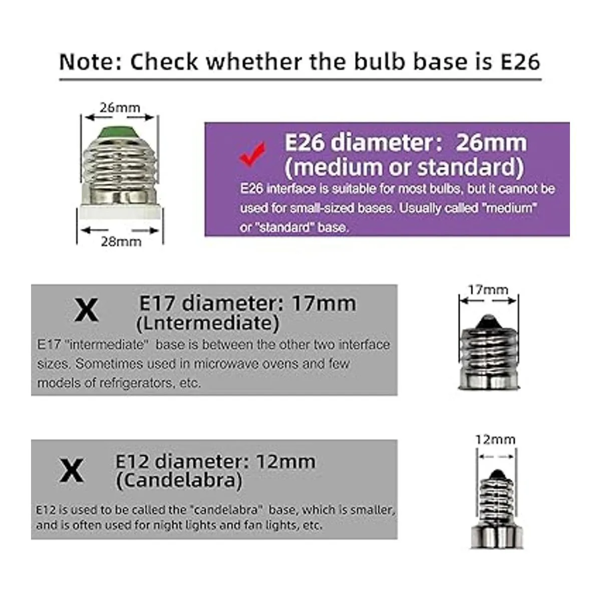 Paquete de 3 bombillas LED para refrigerador E26 de 60 W_3