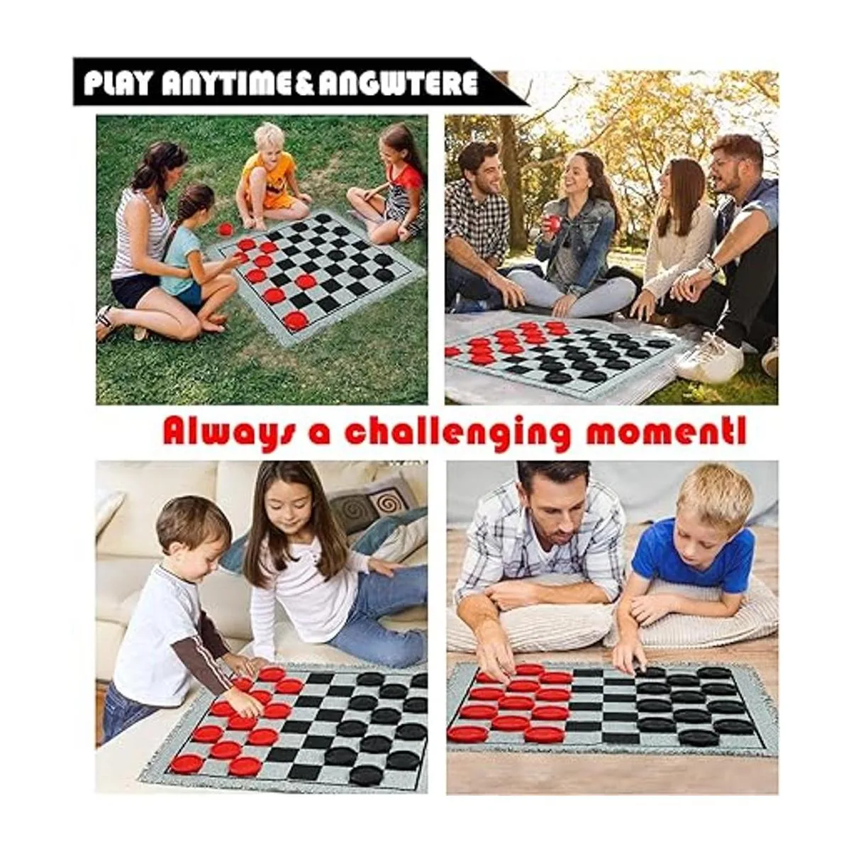 Juego de mesa de cuadros gigantes 3 en 1 Tic Tac Toe_3