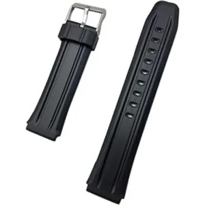 Correa de reloj de goma negra de PVC de 0.787 in cómoda y_1