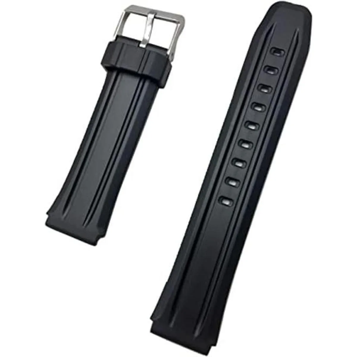 Correa de reloj de goma negra de PVC de 0.787 in cómoda y_1