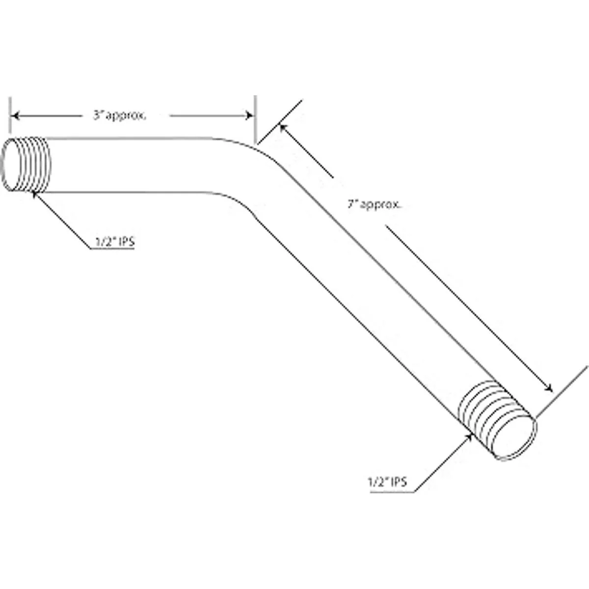 Westbrass Brazo de ducha IPS de 0.5 in x 10.0 in latón_2