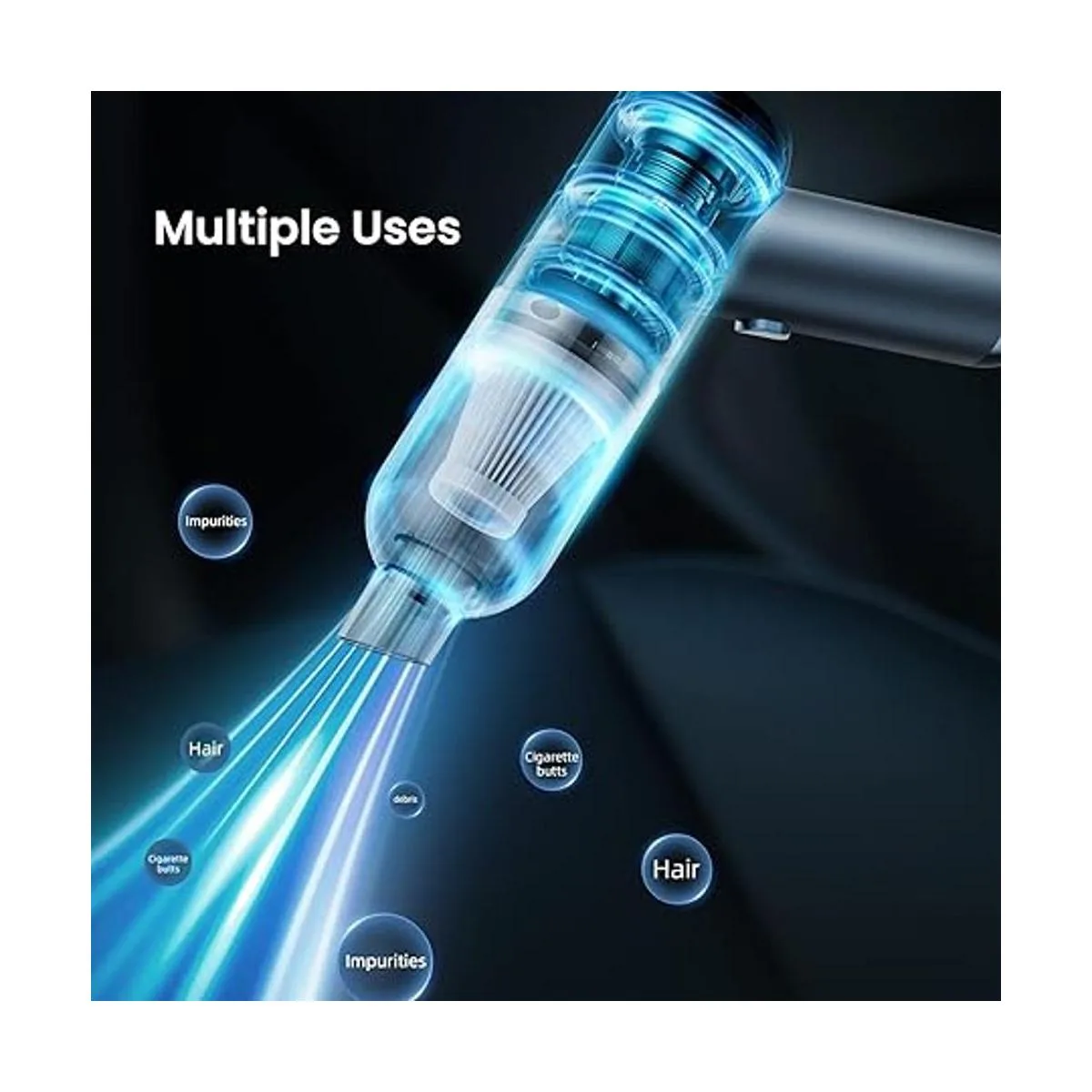 Aspiradora de mano para automóvil con succión de 6000 Pa_3