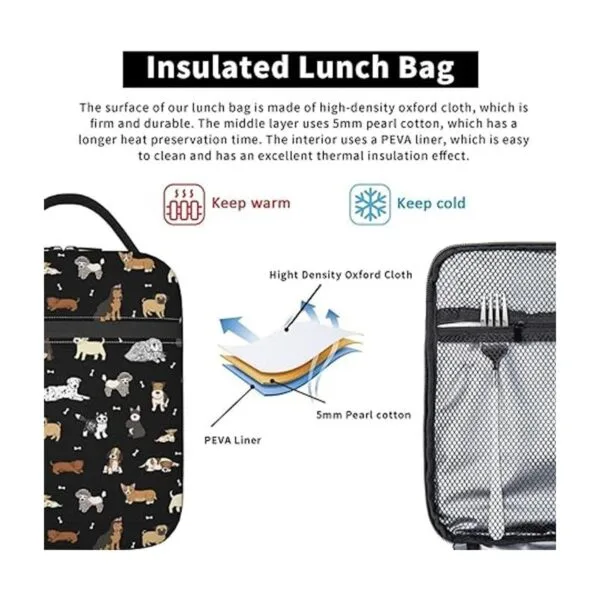 Oplp Linda bolsa de almuerzo para perros cachorros_5