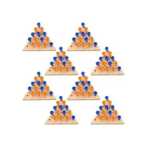 Haconba Juego de 8 piezas de madera con forma de triángulo_1