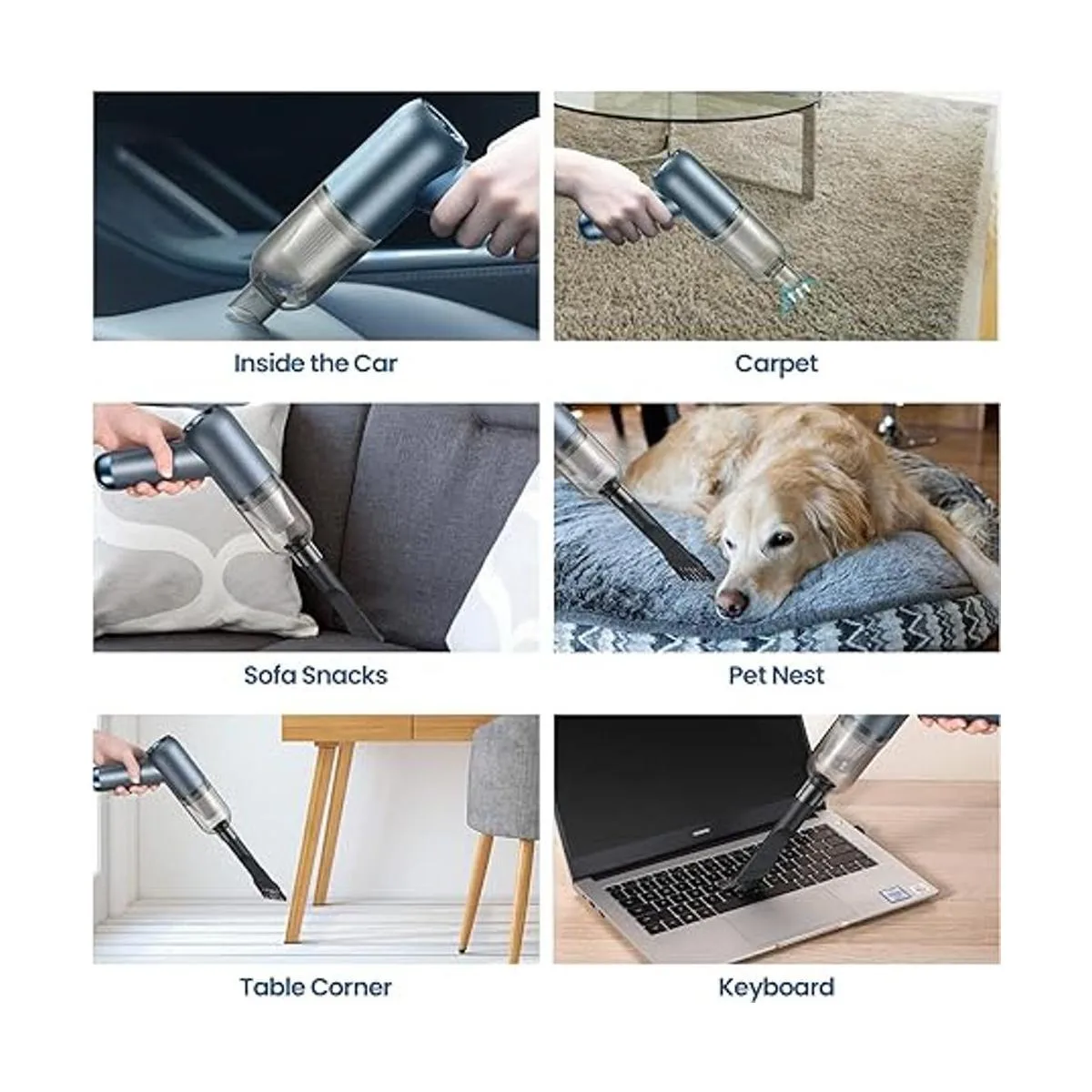Aspiradora de mano para automóvil con succión de 6000 Pa_4