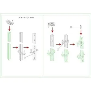 Pasadores de bisagra de puerta con poste en T colgar una_3