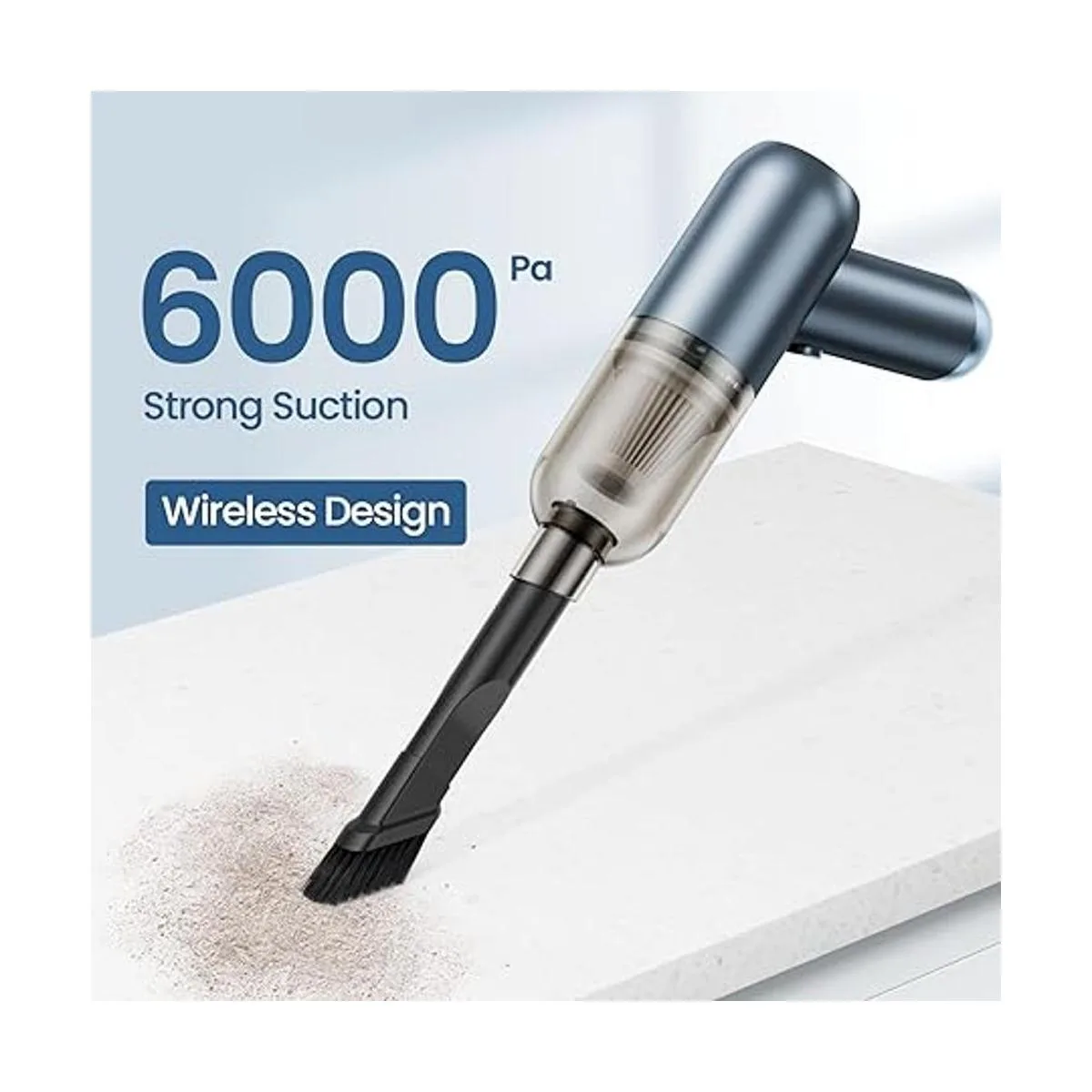 Aspiradora de mano para automóvil con succión de 6000 Pa_2
