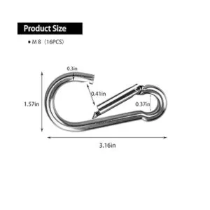Mosquetón de resorte de 3 pulgadas 16 ganchos M8 de 516_2