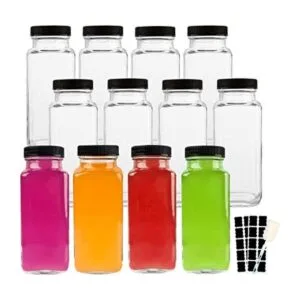 HINGWAH Botellas de vidrio de 8.5 onzas juego de 12_1