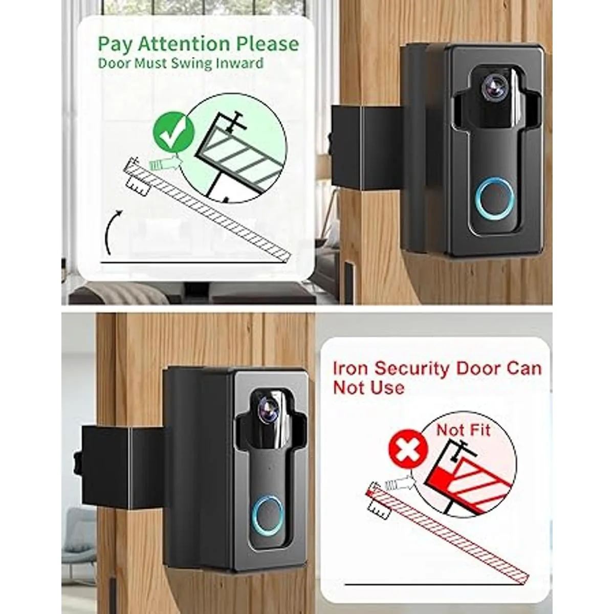 COOLWUFAN Soporte de timbre antirrobo con función de_5