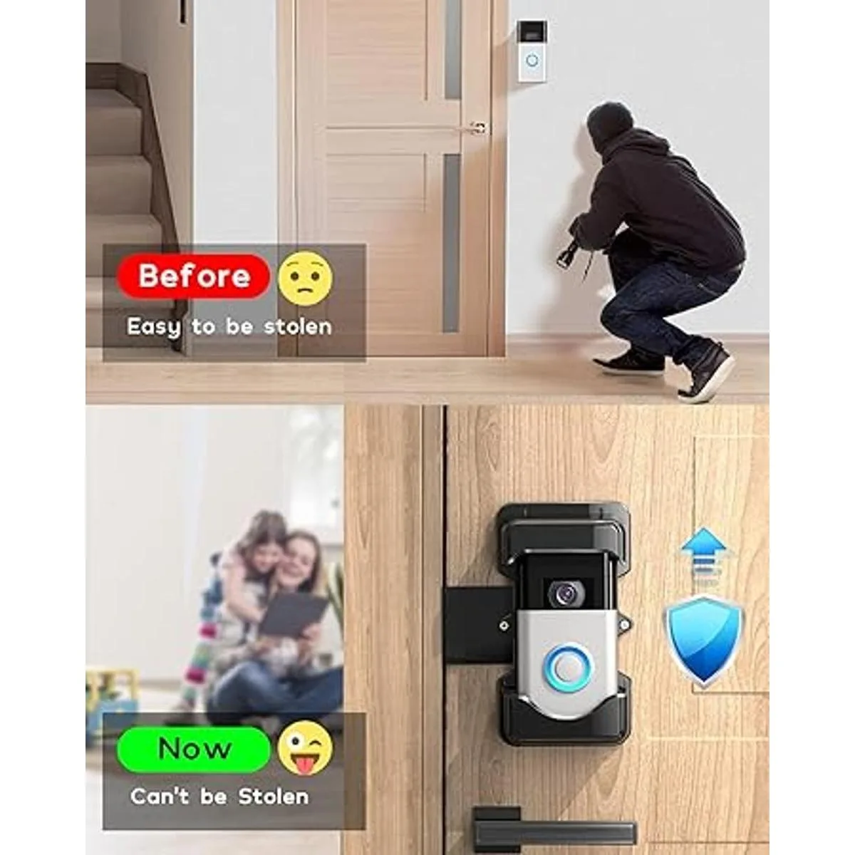 COOLWUFAN Soporte de timbre de video antirrobo soporte de_3