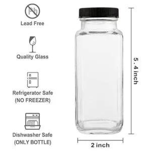HINGWAH Botellas de vidrio de 8.5 onzas juego de 12_2