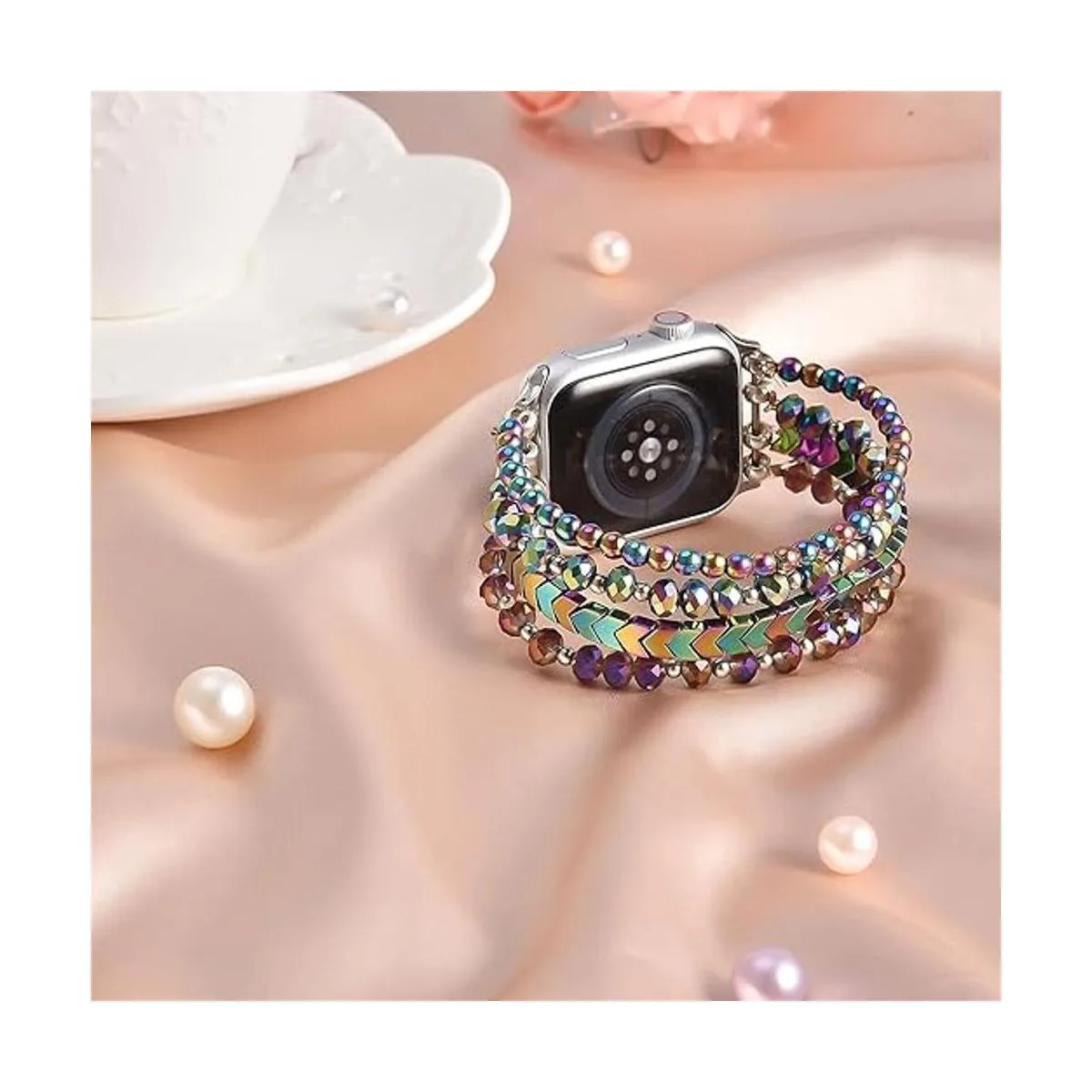 MOFREE Pulsera de cuentas compatible con Apple Watch Band_3