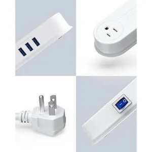 BESTEK Tira de alimentación pequeña con 3 puertos USB 2_6