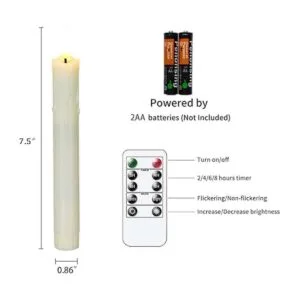 Mavandes Velas cónicas parpadeantes sin llama con dos_4