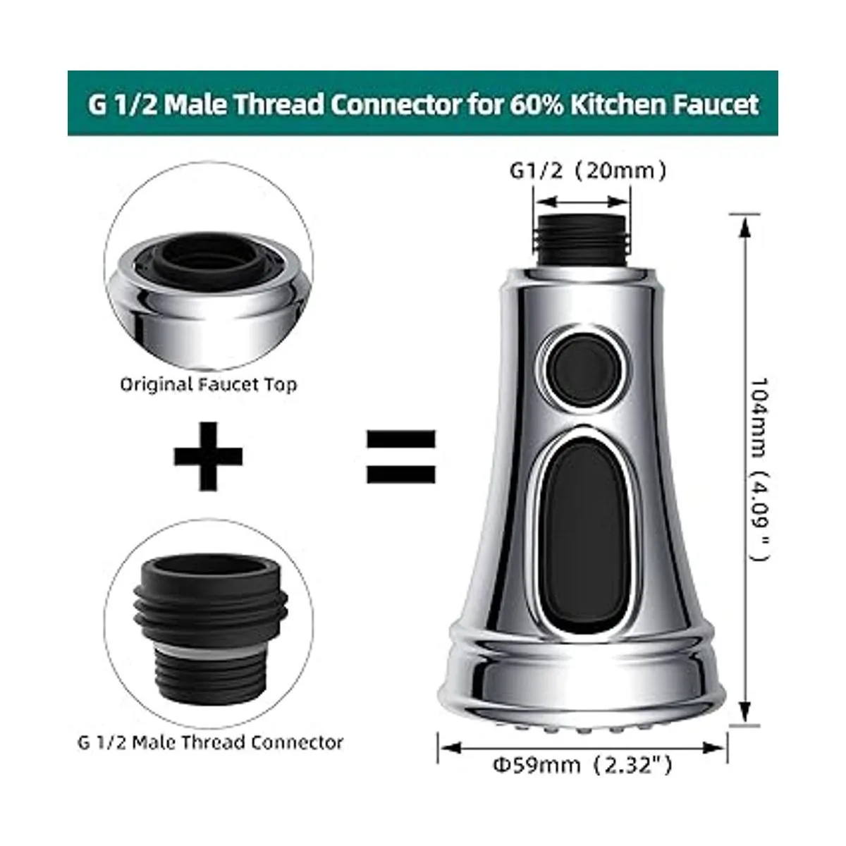 Cabezal de grifo de cocina extraíble de repuesto de 3_2