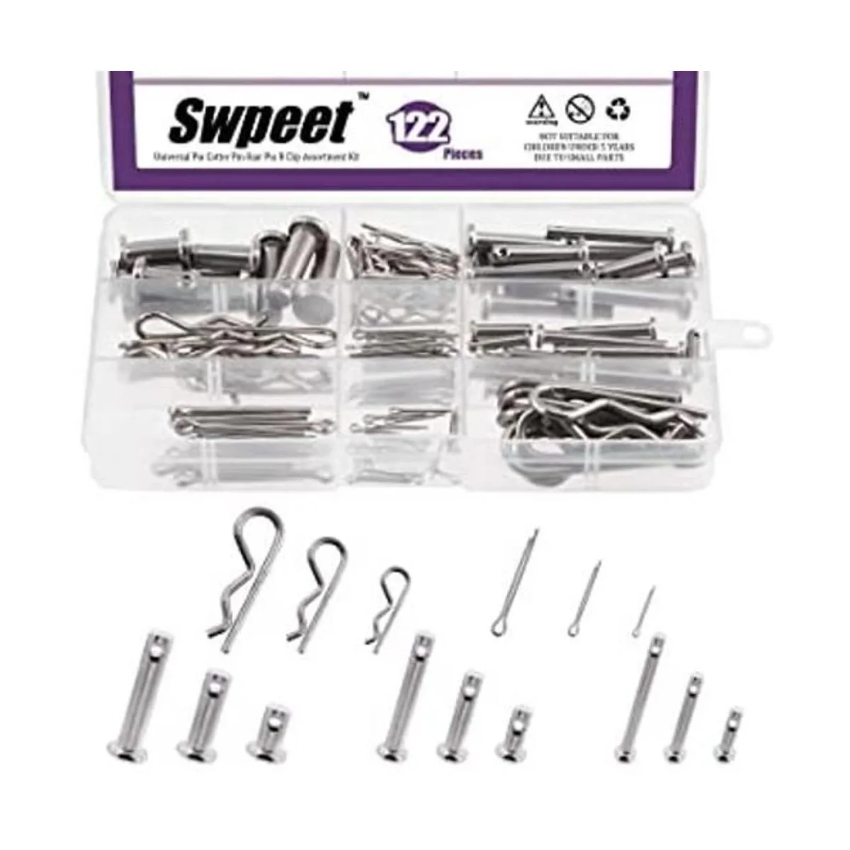 Swpeet 122 piezas de acero inoxidable 304 M4 M6 M8 con_1