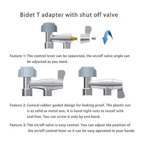Hibbent Adaptador en T de metal con diseño sin fugas con_3