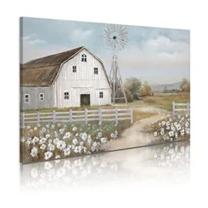 Arte de pared de granero antiguo pintado a mano granero y_1