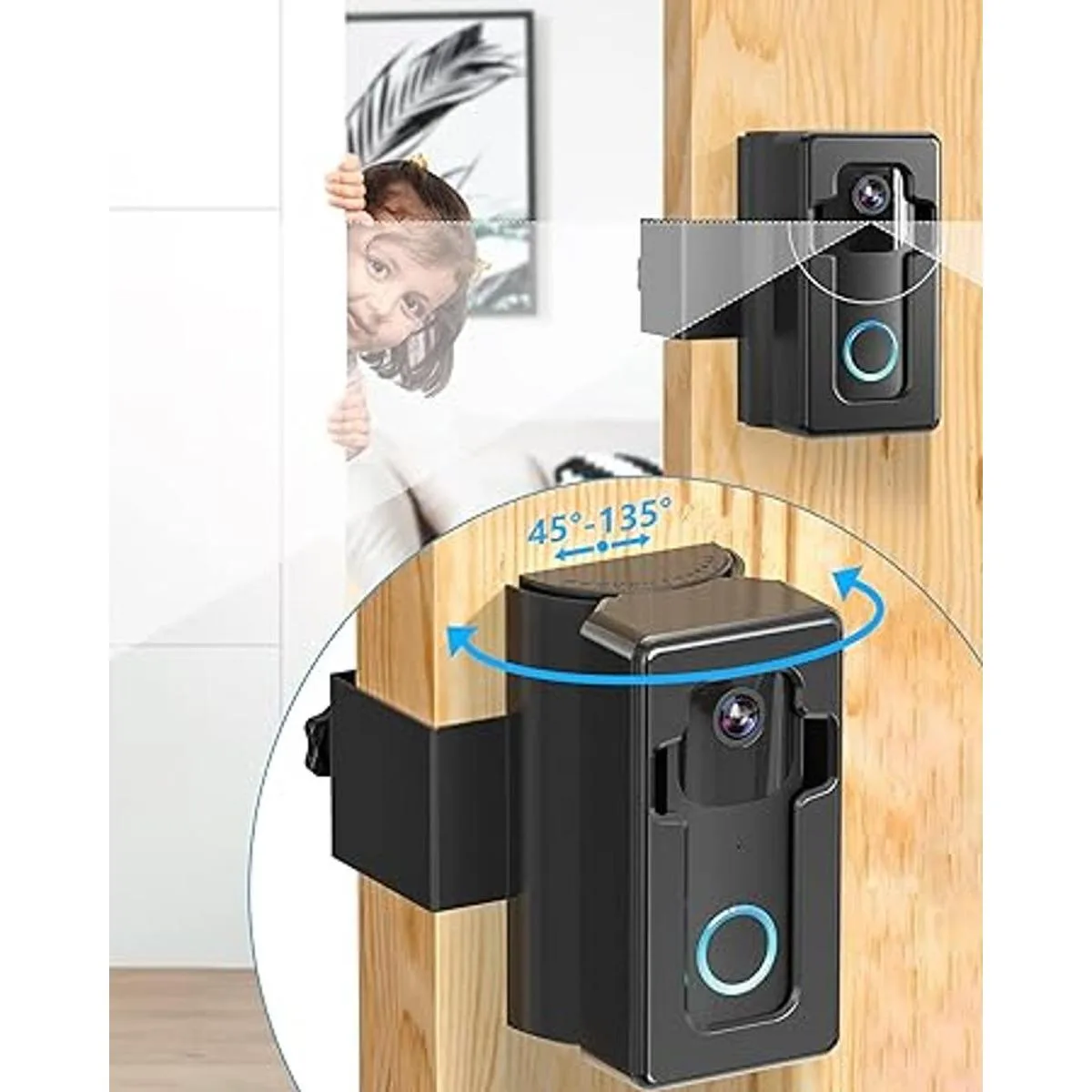 COOLWUFAN Soporte de timbre antirrobo con función de_2