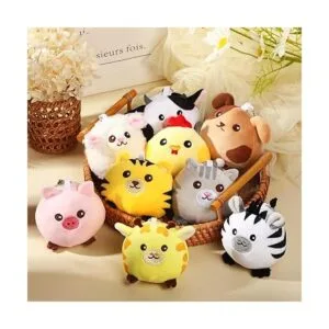 9 piezas de mini animales de peluche de granja animales_4