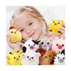 9 piezas de mini animales de peluche de granja animales_5