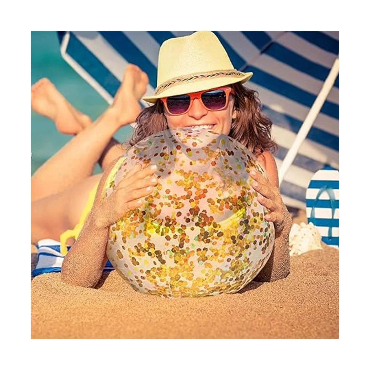 10 bolas inflables de playa con purpurina para piscina_6