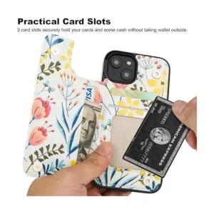 HAOPINSH Funda tipo cartera para iPhone 14 con soporte_3