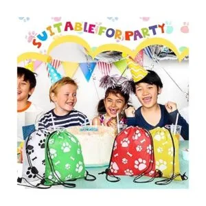 20 bolsas con cordón con estampado de patas_5